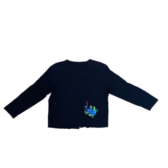 Berek2 Takako Small Beaded Cardigan Embroidered Black Butterfly Ladybug 80s Vtg - Picture 7 of 7